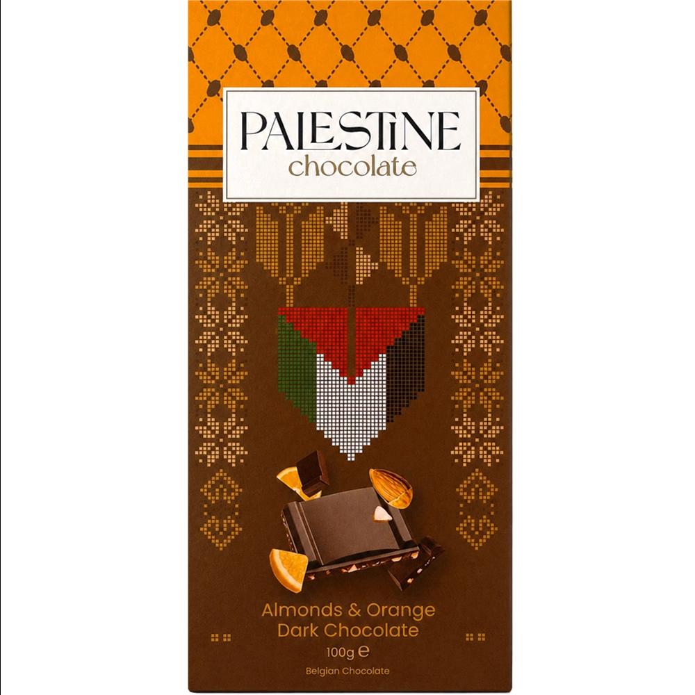 Palestine Chocolate – Almonds & Orange Dark Chocolate (100 g)